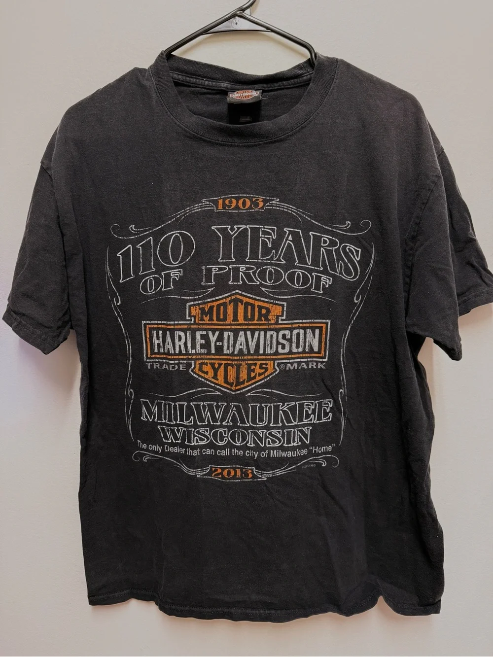 Harley-Davidson Milwaukee, Wisconsin 1903 110 Years Black Sz Lg T-shirt 2 sided